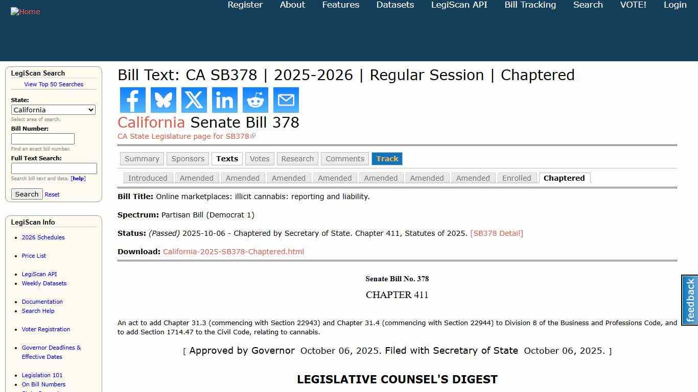 Bill Text: CA SB378 2025-2026 Regular Session Chaptered LegiScan
