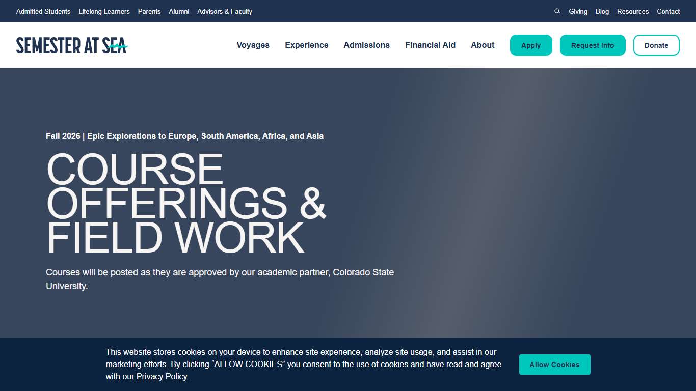 Fall 2026: Courses Semester at Sea